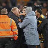 Wolverhampton Wanderers FC v Ipswich Town FC Wolverhampton Wanderers forward Matheus Cunha 10 appears to push a member of Ipswichs backroom staff after the Wolverhampton Wanderers FC v Ipswich Town FC English Premier League match at Molineux Stadium, Wolverhampton, England, United Kingdom on 14 December 2024 Editorial use only. All images are copyright Every Second Media Limited. No images may be reproduced without prior permission. All rights reserved. Premier League and Football League images are subject to licensing agreements with Football DataCo Limited. see https://www.football-dataco.com Copyright: xIMAGO/EveryxSecondxMediax ESM-1256-0095