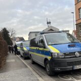 Police cars stand near the site of a stabbing in Aschaffenburg on January 22, 2025.  A 41-year-old man and a two-year-old boy were killed and two other people severely injured in a knife attack in the German city of Aschaffenburg on Wednesday, police said.,Image: 956434789, License: Rights-managed, Restrictions: , Model Release: no, Credit line: Pascal HOEFIG / AFP / Profimedia