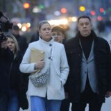 epa11784820 Caroline Darian (L), daughter of Gisele Pelicot, and her brother David (R) arrive at the criminal court where her father Dominique Pelicot is on trial in Avignon, South of France, 19 December 2024. Judges will hand down verdicts on 51 men in the mass rape trial in which Dominique Pelicot is accused of drugging and raping his then-wife, Gisele Pelicot, as well as inviting dozens of men to rape her while she was unconscious at their home in Mazan, France, between 2011 and 2020.  EPA/GUILLAUME HORCAJUELO