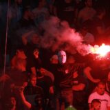 BELGRADE, SERBIA - APRIL 14: Police officers intervene in fans during the Serbian Super League Play Off match between FK Crvena Zvezda and FK Partizan at Rajko Mitic stadium on April 14, 2018 in Belgrade, Serbia.
 Milos Miskov / Anadolu Agency,Image: 368540265, License: Rights-managed, Restrictions: , Model Release: no, Credit line: Milos Miskov / AFP / Profimedia