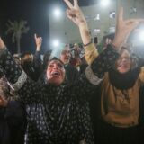 GAZA CITY, GAZA - JANUARY 15: Palestinians gather to celebrate after US President-elect Donald Trump's announcement of hostage deal, on January 15, 2025 in Deir al-Balah, Gaza. Trump on Wednesday announced a deal has been reached for hostages in Gaza amid reports that Israel and Hamas agreed to a cease-fire deal. Ashraf Amra / Anadolu,Image: 953986874, License: Rights-managed, Restrictions: , Model Release: no, Credit line: ashraf amra / AFP / Profimedia