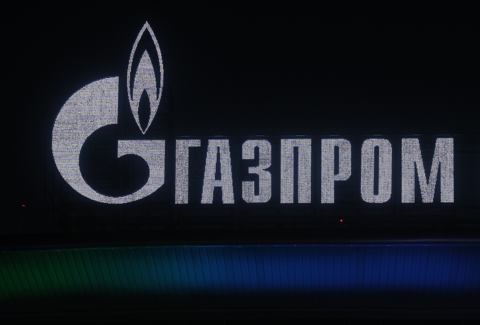 epa11799227 The logo of Russian energy giant Gazprom in St. Petersburg, Russia, 30 December 2024. Russian energy giant Gazprom announced that it will suspend natural gas supplies to Moldova as of 01 January 2025, citing unpaid debts. Moldovan Prime Minister Dorin Recean condemned Russia's decision and ordered his government to prepare for the eventual nationalization of strategic energy facilities as a transit deal for Russian gas exports to Europe via Ukraine will expire on 31 December.  EPA/ANATOLY MALTSEV