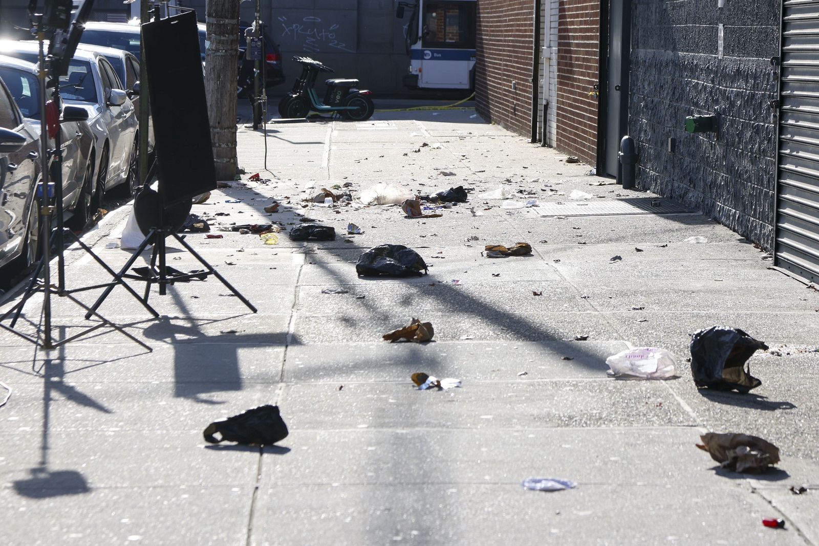 epa11802468 A view shows the site of a shooting outside Amazura nightclub in the Queens borough of New York, New York, USA, 02 January 2025. According to police, several men opened fire at a group of people waiting outside the venue on 01 January night, which left ten people injured who were taken to area hospitals with non-life-threatening injuries. Authorities said this is not considered a terrorist attack.  EPA/SARAH YENESEL