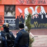 Kosovo Police officers patrol in the streets of Mitrovica, which is ethnically split between Serbs in the north and Albanians in the south, on November 30, 2024, as Kosovo stepped up security measures around "critical" infrastructure and arrested several suspects today after an explosion at a key canal feeding two of its main power plants, as neighbouring Serbia rejected accusations it had staged the blast. The explosion on November 29 near the town of Zubin Potok, which sits in an ethnic Serb-dominated area in Kosovo's troubled north, damaged a canal that supplies water to hundreds of thousands of people and cooling systems at two coal-fired power plants that generate most of Kosovo's electricity.,Image: 941253404, License: Rights-managed, Restrictions: , Model Release: no, Credit line: STRINGER / AFP / Profimedia