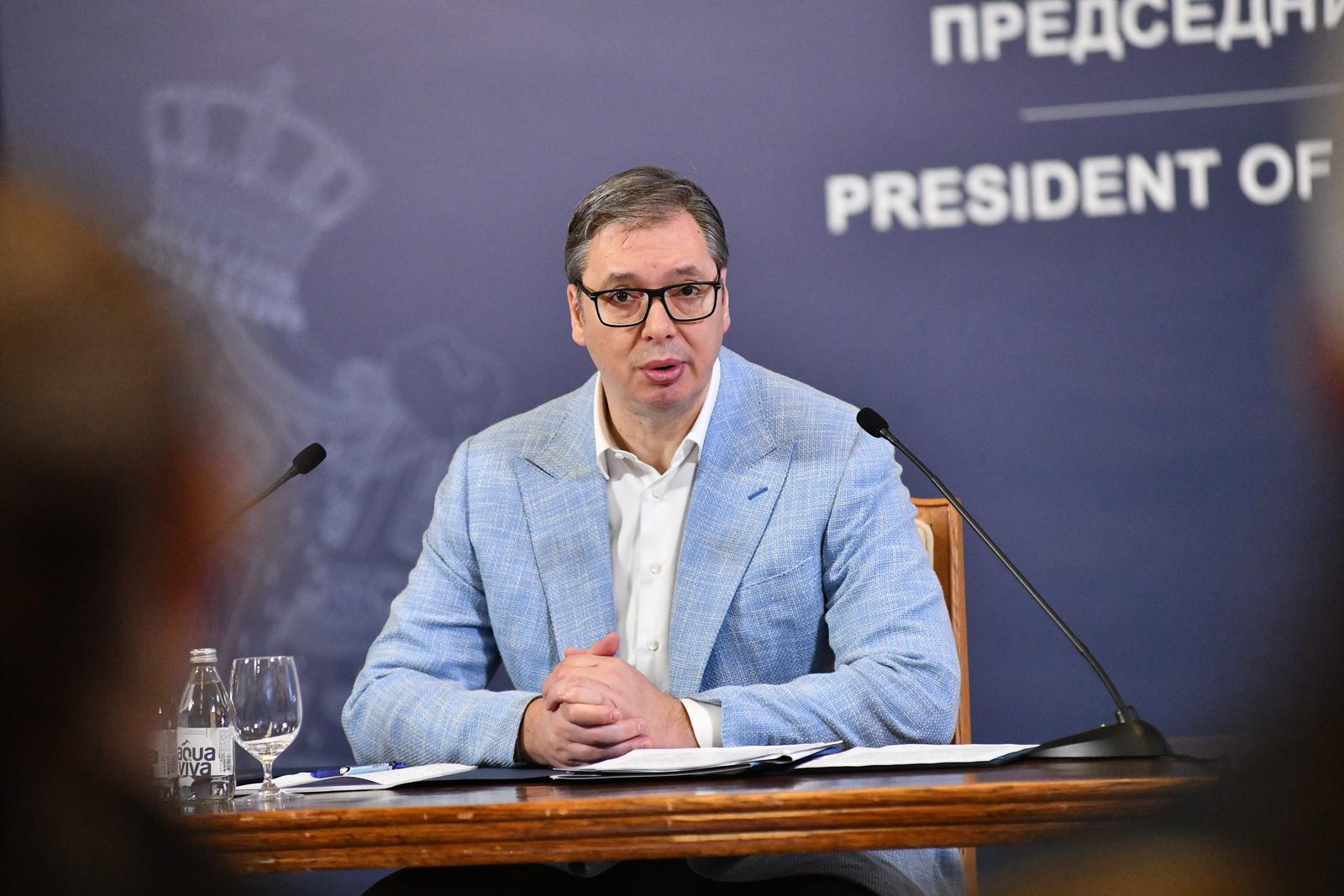 01, December, 2024, Belgrade - The President of the Republic of Serbia, Aleksandar Vucic, addressed the citizens at the Palace of Serbia. Aleksandar Vucic. Photo: L. L./ATAImages

01, decembar, 2024, Beograd - Predsednik Republike Srbije Aleksandar Vucic obratio se gradjanima u Palati Srbija. Photo: L. L./ATAImages Photo: L. L./ATAImages/PIXSELL