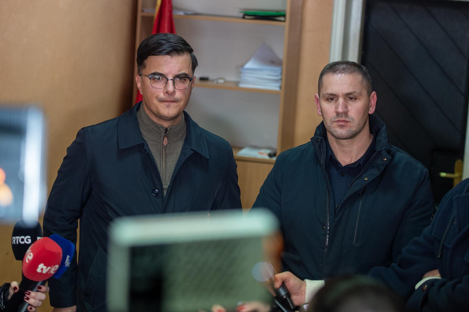 01, January, 2025, Cetinje - Minister of Interior Danilo Saranovic and Director of the Police Administration Lazar Scepanovic addressed the media regarding the mass murder in Cetinje. Danilo Saranovic, Lazar Scepanovic. Photo: R.R./ATAImages

01, januar, 2025, Cetinje - Ministar unutrasnjih poslova Danilo Saranovic i direktor Uprave policije Lazar Scepanovic su se obratili medijima povodom masovnog ubistava na Cetinju. Photo: R.R./ATAImages Photo: R.R./ATAImages/PIXSELL