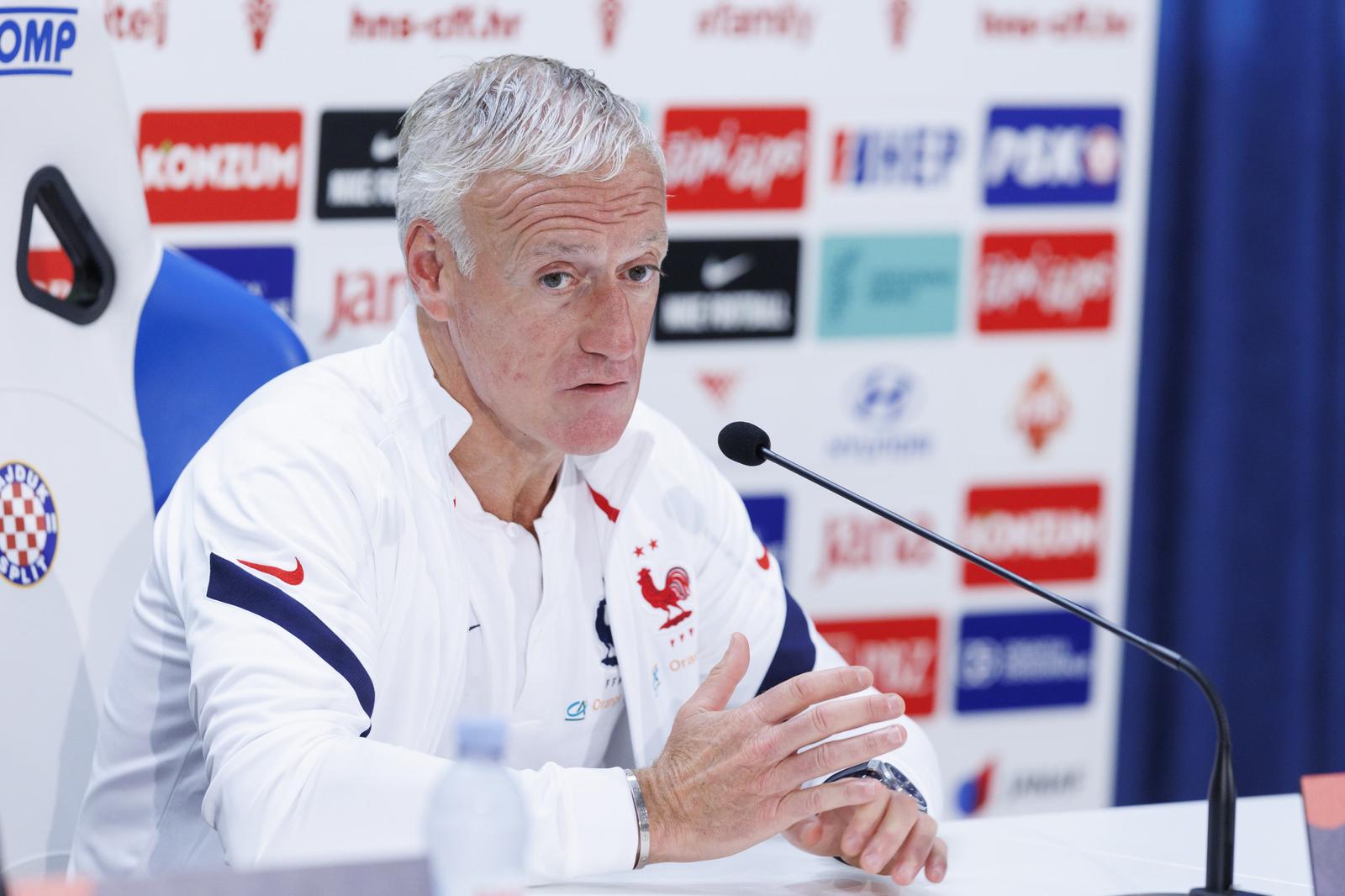 05.06.2022., Split - Izbornik Francuske Didier Deschamps na konferencijia za medije uoci sutrasnje utakmice UEFA Liga nacije protiv Hrvatske.   Photo: Miroslav Lelas/PIXSELL