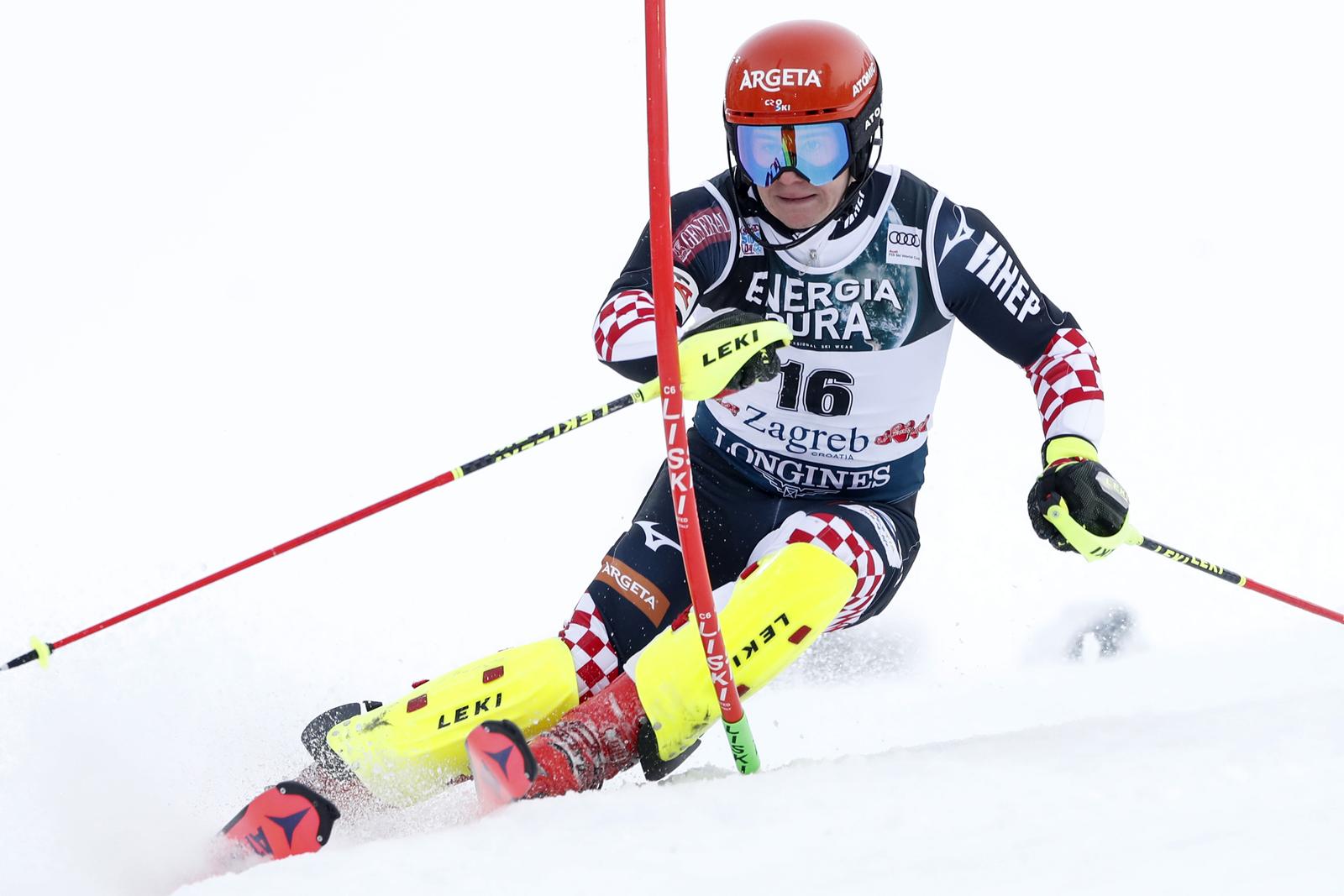 06.01.2022., Zagreb - Prva voznja muskog slaloma Audi FIS Svjetskog skijaskog kupa Snow Queen Trophy 2022. Filip Zubcic Photo: Slavko Midzor/PIXSELL