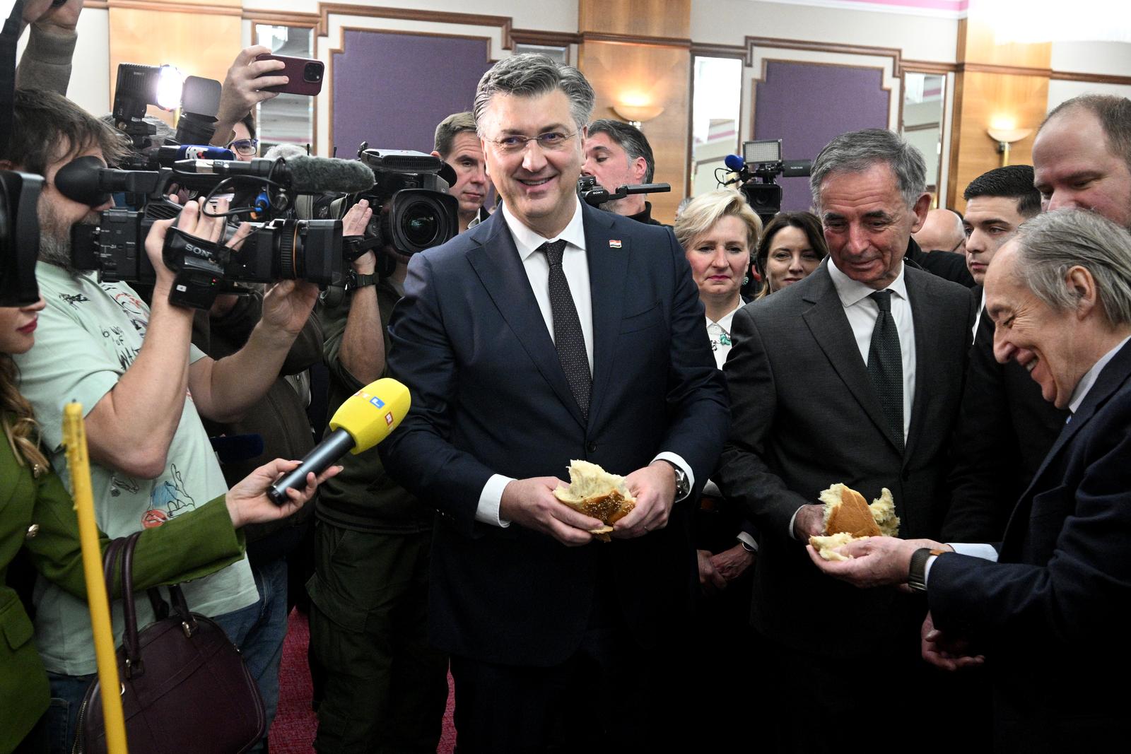 06.01.2025., Zagreb - Prijem u organizaciji Srpskog narodnog vijeca povodom pravoslavnog Bozica. predsjednik Vlade RH Andrej Plenkovic, Milorad Pupovac Photo: Davor Puklavec/PIXSELL