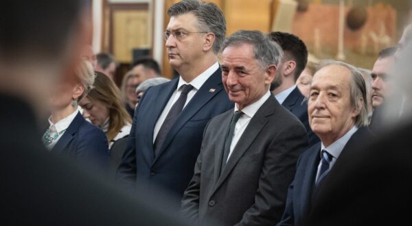 06.01.2025., Zagreb - Prijem u organizaciji Srpskog narodnog vijeca povodom pravoslavnog Bozica u hotelu Westin. predsjednik Vlade RH Andrej Plenkovic, Milorad Pupovac, Furio Radin Photo: Davor Puklavec/PIXSELL