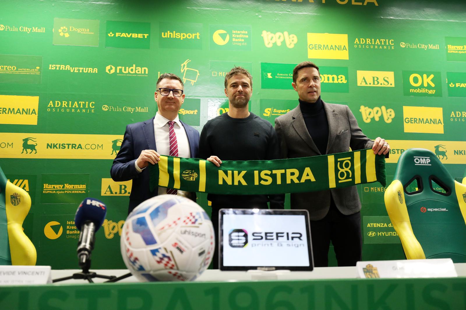 07.01.2025., Pula - Pulski nogometni prvoligas NK Istra 1961, za nastavak je sezone potvdila i predstavila novog starog trenera, Urugvajca Gonzala Garciu. Photo: Sasa Miljevic/PIXSELL