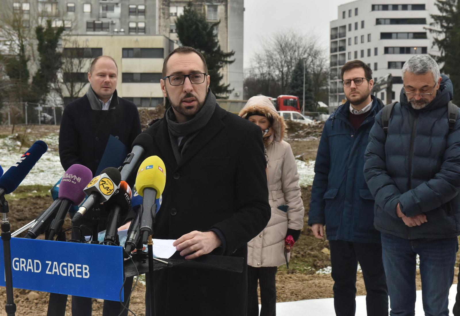 10.01.2025., Zagreb - Gradonacelnik Grada Zagreba na Kneziji je sa svojim suradnicima otvorio radove na novoj osnovnoj skoli Horvati. Photo: Davorin Visnjic/PIXSELL