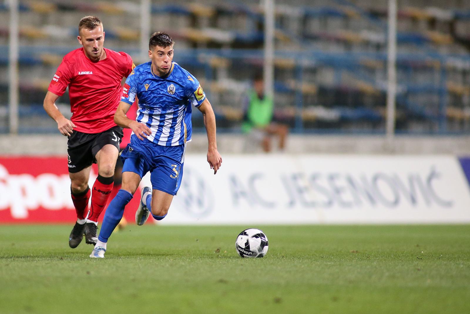 11.09.2022., stadion u Kranjcevicevoj ulici, Zagreb - SuperSport HNL, 08. kolo, NK Lokomotiva - NK Varazdin. Mato Stanic, Jakov-Anton Vasilj. Photo: Matija Habljak/PIXSELL