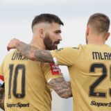 12.04.2023., stadion Ivan Kusek Apas, Koprivnica - SuperSport Hrvatski nogometni kup, polufinale, NK Slaven Belupo - HNK Hajduk. Marko Livaja, Jan Mlakar Photo: Luka Stanzl/PIXSELL