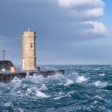 13.01.2025., Senj - Jaka bura u Senju stvara probleme u prometu. Za sav promet zatvorena je Jadranska magistrala (DC8) između Senja i Svete Marije Magdalene. Photo: Hrvoje Kostelac/PIXSELL