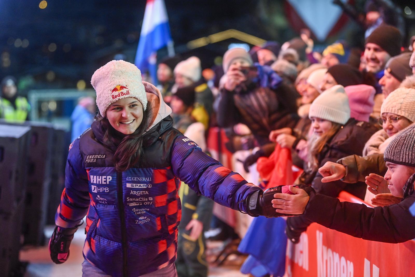 13.01.2025., Flachau - Zrinka Ljutic na sutrasnjem AUDI FIS Ladies Ski World Cup Night Slalom Flachau 2025 starta sa brojem tri koji je veceras izvukla. Photo: Igor Soban/PIXSELL