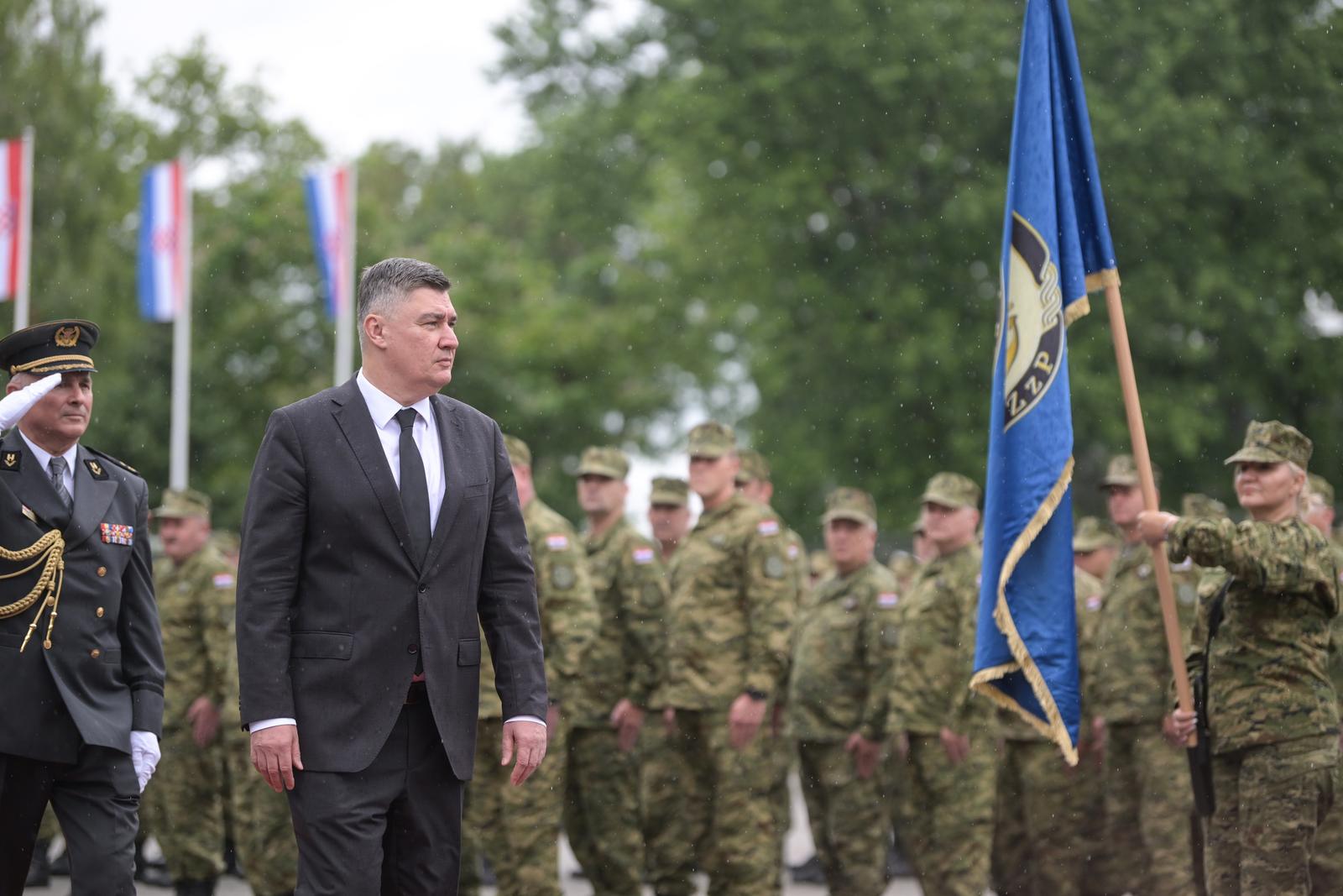 13.06.2024., Zagreb - Svecano obiljezavanje 22. obljetnice ustroja zapovjednistva za potporu. Sudjelovao je Pred. republike Hrvatske i vrhovni zapovjednik oruzanih snaga Zoran Milanovic koji je odlikovao Spomenicom domovinske zahvalnosti pripadnike zapovjednistva za potporu. Photo: Igor Soban/PIXSELL