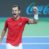 14.09.2024., Varazdin - Davis Cup Svjetska skupina I, susret Hrvatske i Litve. Mec parova izmedju Mate Pavica i Mili Poljicka protiv Edasa Butvilasa i Viliusa Gaubasa. Mate Pavic Photo: Sanjin Strukic/PIXSELL