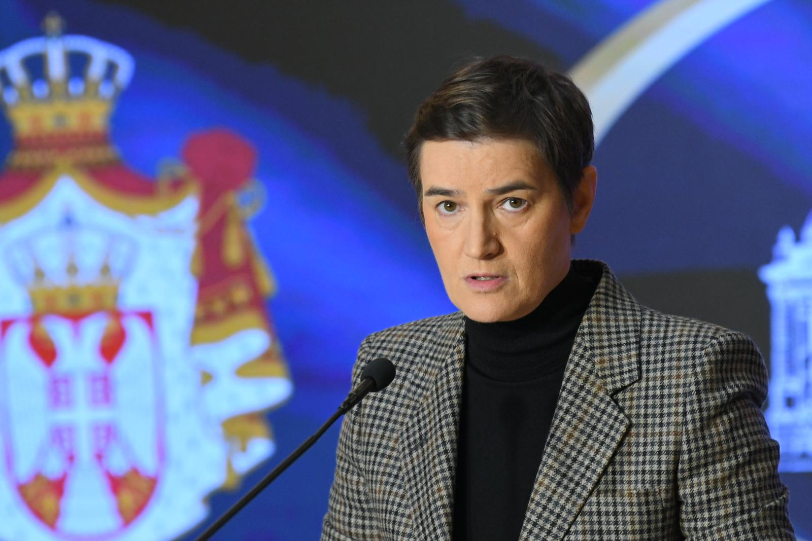 15, January, 2025, Belgrade - The press conference for the Speaker of the National Assembly of Serbia, Ana Brnabic, was held in the House of the National Assembly. Ana Brnabic. Photo: R.Z./ATAImages

15, januar, 2025, Beograd - Konferencija za medje predsednice Narodne skupstine Srbije Ane Brnabic odrzana je u Domu Narodne skupstine. Photo: R.Z./ATAImages Photo: R.Z./ATAImages/PIXSELL