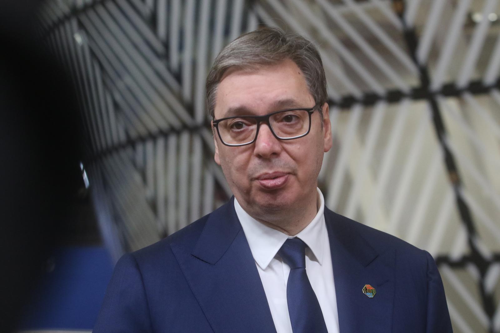 18, December, 2024, Brussels - The summit of leaders of the European Union (EU) and the Western Balkans is being held in Brussels, and among the main topics are the growth plan, security and foreign policy, the war in Ukraine and migration management. Aleksandar Vucic. Photo: S.S./ATAImages

18, decembar, 2024, Brisel - Samit lidera Evropske unije (EU) i Zapadnog Balkana odrzava se u Briselu, a medju glavnim temama su plan rasta, bezbednost i spoljna politika, rat u Ukrajini i upravljanje migracijama.Photo: S.S./ATAImages Photo: S.S./ATAImages/PIXSELL