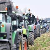 19.02.2024., Cakovec - Javni prosvjed vlasnika OPG-ova Medjimurske i Varazdinske zupanije. Prosvjednici su traktorima krenuli u "prosvjedni obilazak" grada Cakovca kako bi time podrzali poljoprivrednike koji prosvjeduju diljem Europe. Photo: Vjeran Zganec-Rogulja/PIXSELL