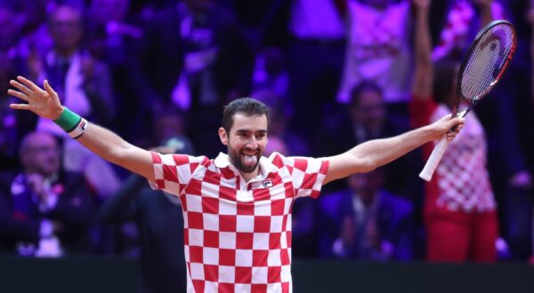 25.11.2018., Lille, Francuska - Na stadionu Pierre-Mauroy odigrano je finale Davis Cupa izmedju Francuske i Hrvatske. Hrvatska je osvojila Davis Cup drugi puta u povijesti. Marin Cilic je svladao Lucasa Pouillea s 3:0 u setovima. "nPhoto: Sanjin Strukic/PIXSELL