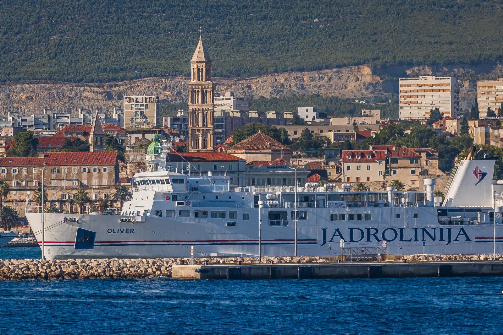 27.07.2024., Split - Trajekt Oliver privezan u splitskoj luci. Photo: Zvonimir Barisin/PIXSELL