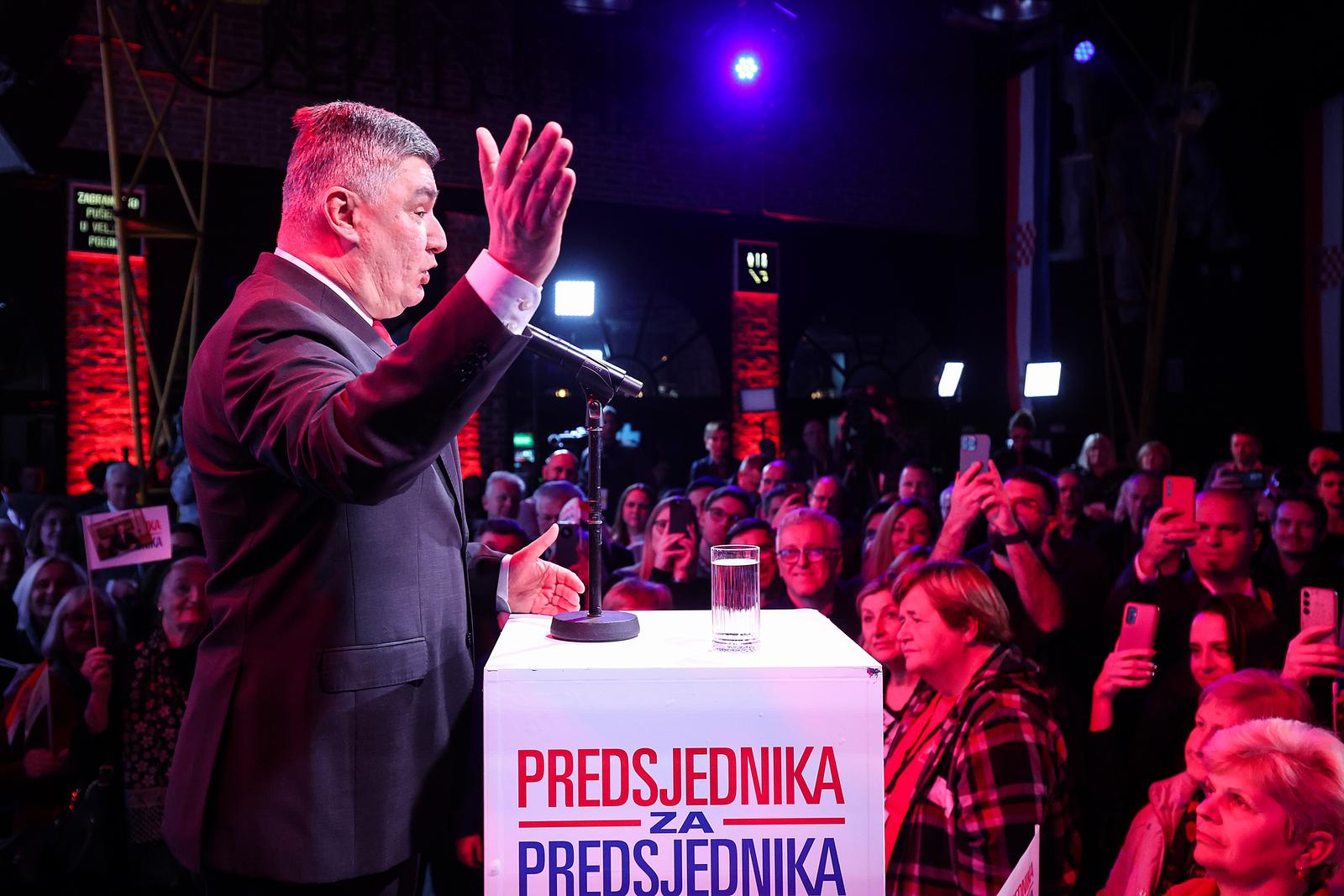 29.12.2024., Tvornica Kulture, Zagreb - Docek izbornih rezultata predsjednickih izbora u izbornom stozeru predsjednika Republike Zorana Milanovica u Tvornici kulture. Photo: Goran Stanzl/PIXSELL