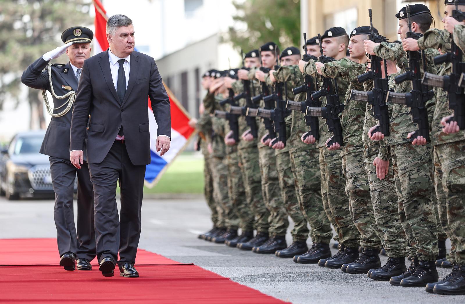 30.10.2024.., Zagreb - U Hrvatskom vojnom ucilistu „dr. Franjo Tudjman“ predsjednik Republike i vrhovni zapovjednik Oruzanih snaga Republike Hrvatske Zorn Milanovic sudjelovao je na svecanosti dodjele cinova i prijama u djelatnu vojnu sluzbu 17. i 18. narastaja kadeta, 17. narastaja Temeljne sasniske izobrazbe Zdravstvene sluzbe i 12. narastaja Temeljne casnicke izobrazbe Zdravstvene sluzbe-vojni specijalisti Hrvatskog vojnog ucilista „dr. Franjo Tudjman“.
 Photo: Slavko Midzor/PIXSELL