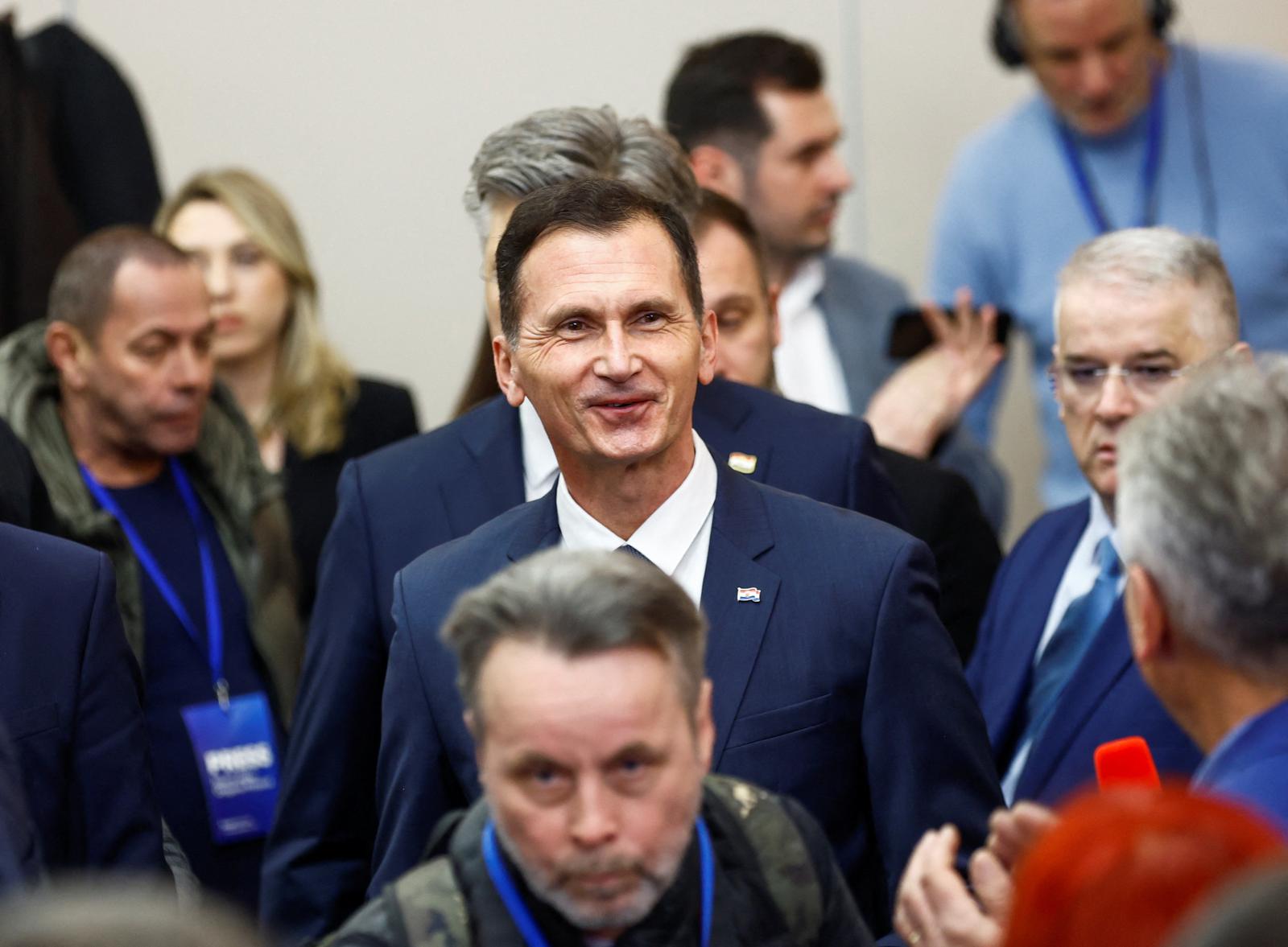 Presidential candidate Dragan Primorac reacts on the day of the second round of the presidential election in Zagreb, Croatia, January 12, 2025. REUTERS/Borut Zivulovic Photo: Borut Zivulovic/REUTERS