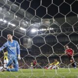 Soccer Football - Europa League - Fenerbahce v Manchester United - Sukru Saracoglu Stadium, Istanbul, Turkey - October 24, 2024 Fenerbahce's Dominik Livakovic reacts after Manchester United's Christian Eriksen scores their first goal REUTERS/Murad Sezer Photo: MURAD SEZER/REUTERS