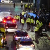 Protesters outside Liverpool Crown Court waiting for the prison van to leave with Axel Rudakubana, 18, after he was detained for life with a minimum term of 52 years for the murders of Alice da Silva Aguiar, nine, Bebe King, six, and Elsie Dot Stancombe, seven, and the attempted murder of eight other children in Southport. Picture date: Thursday January 23, 2025.,Image: 956882632, License: Rights-managed, Restrictions: , Model Release: no, Credit line: Peter Byrne / PA Images / Profimedia