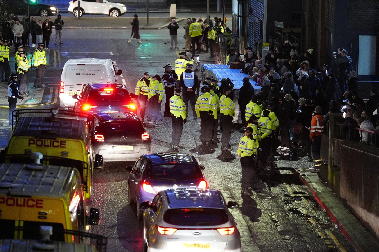 Protesters outside Liverpool Crown Court waiting for the prison van to leave with Axel Rudakubana, 18, after he was detained for life with a minimum term of 52 years for the murders of Alice da Silva Aguiar, nine, Bebe King, six, and Elsie Dot Stancombe, seven, and the attempted murder of eight other children in Southport. Picture date: Thursday January 23, 2025.,Image: 956882632, License: Rights-managed, Restrictions: , Model Release: no, Credit line: Peter Byrne / PA Images / Profimedia