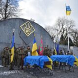 LVIV, UKRAINE - JANUARY 04: Ukrainian soldiers attend the funeral service for three Ukrainian soldiers, Roman Kolodiy, Taras Sovhan, and Roman Kashuba, who lost their lives in the Russian-Ukrainian war, on January 4, 2025, in Lviv, Ukraine. The ceremony was held at the Garrison Church of the Holy Apostles Peter and Paul, followed by their burial at the Field of Honor in Lychakiv Cemetery. Michael Sorrow / Anadolu/ABACAPRESS.COM,Image: 951735836, License: Rights-managed, Restrictions: , Model Release: no, Credit line: AA/ABACA / Abaca Press / Profimedia