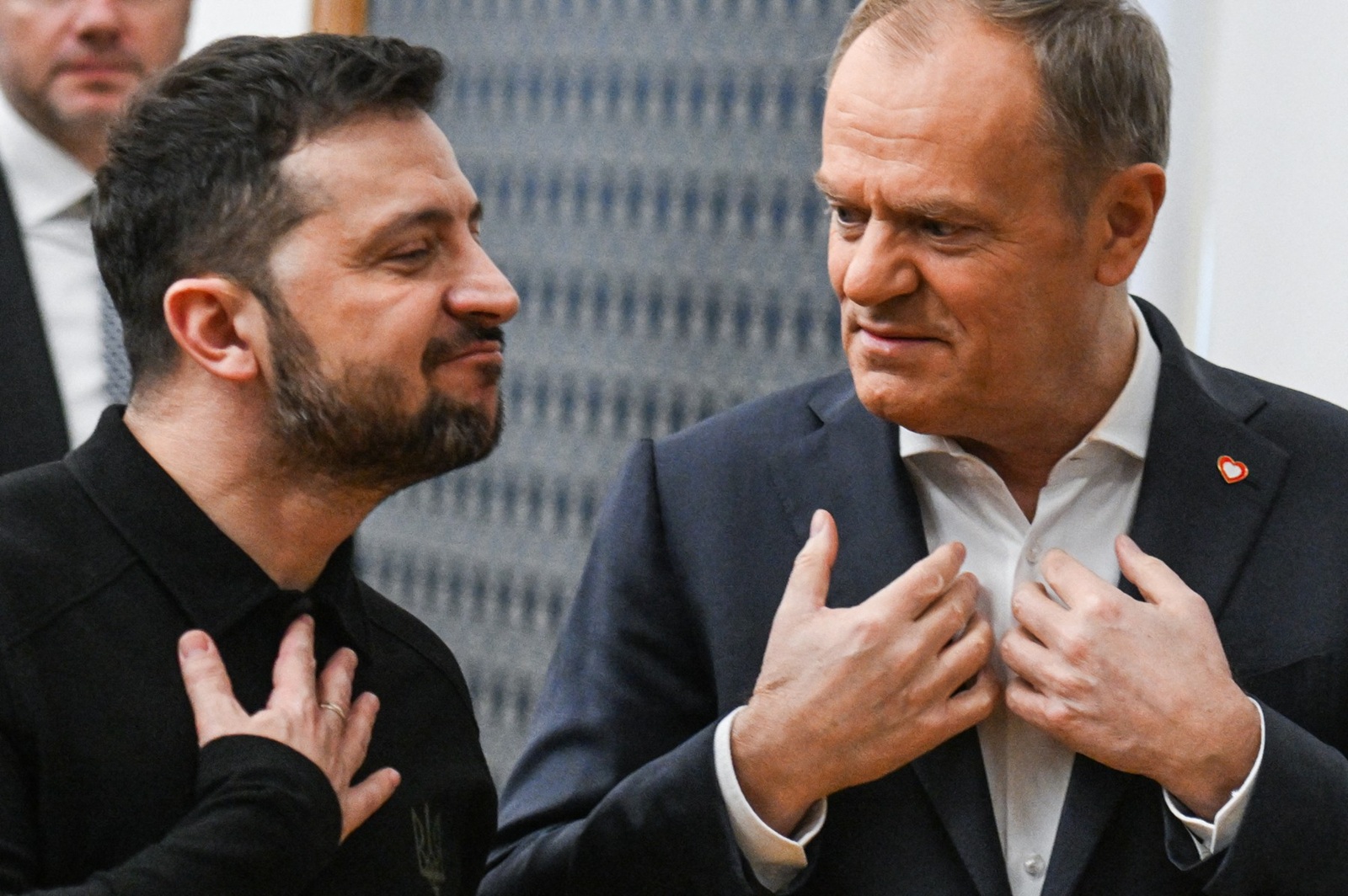 WARSAW, POLAND - JANUARY 15: Poland's Prime Minister, Donald Tusk and the President of Ukraine, Volodymyr Zelenskyy exit a press conference at the Chancellery of the Prime Minister on January 15, 2025 in Warsaw, Poland. Omar Marques / Anadolu/ABACAPRESS.COM,Image: 953906918, License: Rights-managed, Restrictions: , Model Release: no, Credit line: AA/ABACA / Abaca Press / Profimedia