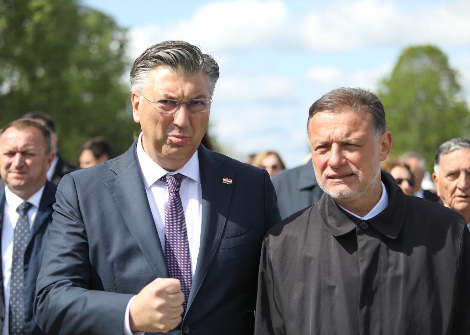 21.04.2024., Jasenovac - Povodom dana sjecanja na zrtve ustaskog logora u Jasenovcu odrzana je komemoracija te kolona sjecanja. Photo: Luka Batelic/PIXSELL