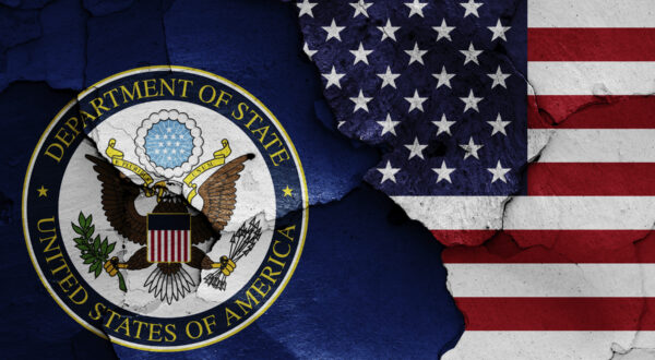 Flags of Department of State and USA painted on cracked wall,Image: 881070623, License: Royalty-free, Restrictions: , Model Release: no, Credit line: daniel0Z / imageBROKER / Profimedia