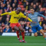 Watford v Sunderland EFL Sky Bet Championship 28/09/2024. Watford Defender Angelo Ogbonna 21 shields the ball from Sunderland AFC Forward Nazariy Rusyn 15 during the EFL Sky Bet Championship match between Watford and Sunderland at Vicarage Road, Watford, England on 28 September 2024. Editorial use only DataCo restrictions apply See www.football-dataco.com , Copyright: xChrisxFoxwellx PSI-20498-0095,Image: 913346854, License: Rights-managed, Restrictions: , Model Release: no, Credit line: Chris Foxwell / imago sportfotodienst / Profimedia