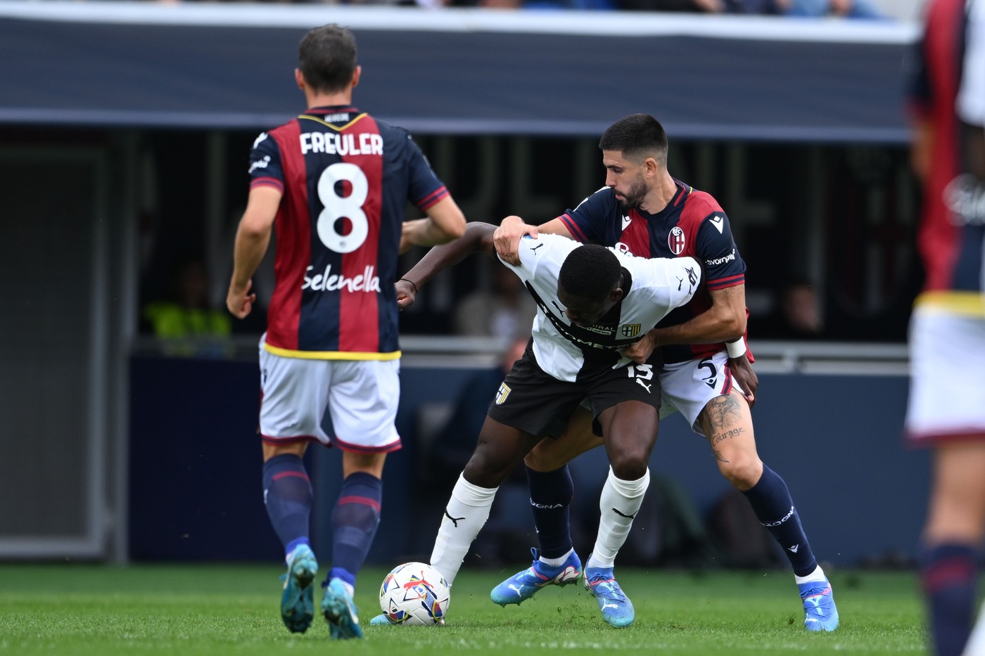 Ange-Yoan Bonny (Parma)Martin Erlic (Bologna)                                         during the  Italian Serie A  match between  
Bologna 0-0 Parma at  Renato DallAra Stadium October 5,  2024  in Bologna, Italy..,Image: 917537576, License: Rights-managed, Restrictions: No third party sales, Model Release: no, Credit line: Maurizio Borsari / AFLO / Profimedia