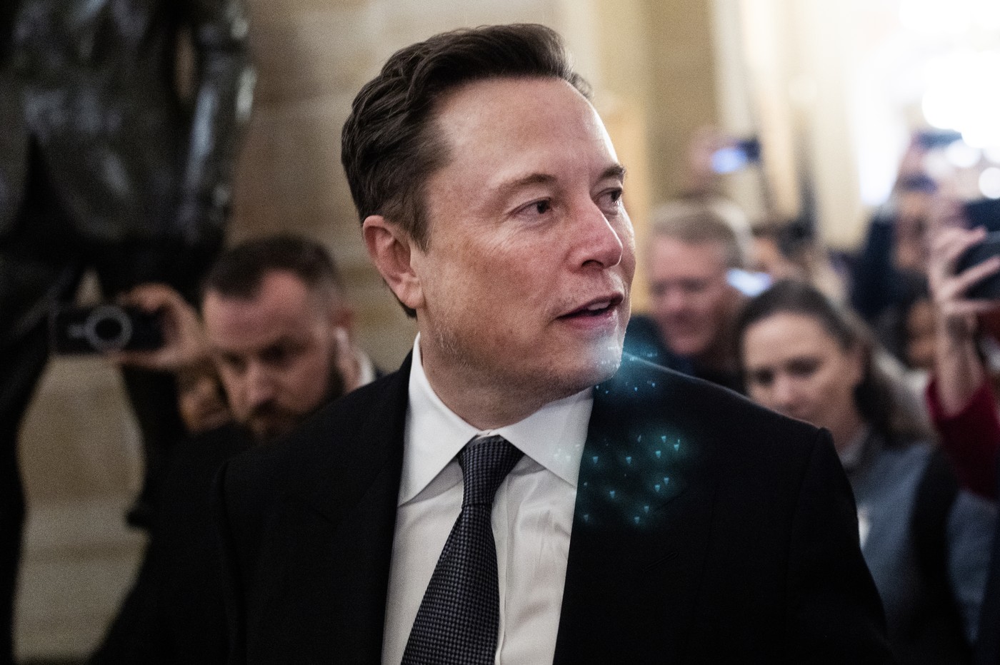 UNITED STATES - DECEMBER 5: Elon Musk is seen in the U.S. Capitol after a meeting with Sen. John Thune, R-S.D., while on the Hill to talk about President-elect Donald Trump's "Department of Government Efficiency," on Thursday, December 5, 2024. (Tom Williams/CQ Roll Call/Sipa USA),Image: 943331558, License: Rights-managed, Restrictions: *** World Rights *** Minimum Rates Apply in the US: $75 for Print, $20 for Web ***, Model Release: no, Credit line: CQ-Roll Call / ddp USA / Profimedia