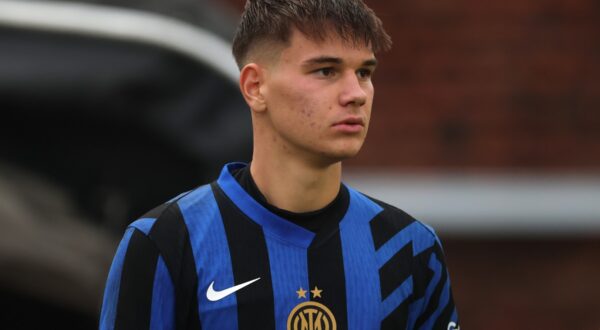 November 26, 2024, Milan: Milan, Italy, 26th November 2024. Luka Topalovic of FC Internazionale enters the field of play for the second half of the UEFA Youth League match at Konami Youth Development Center in Memory of Giacinto Facchetti, Milan.,Image: 943408909, License: Rights-managed, Restrictions: * United Kingdom Rights OUT *, Model Release: no, Credit line: Jonathan Moscrop / Zuma Press / Profimedia