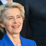 President of the European Commission Ursula von der Leyen looks on as she arrives for the family picture following a meeting at the EU headquarters in Brussels on December 19, 2024.,Image: 948492264, License: Rights-managed, Restrictions: , Model Release: no, Credit line: NICOLAS TUCAT / AFP / Profimedia