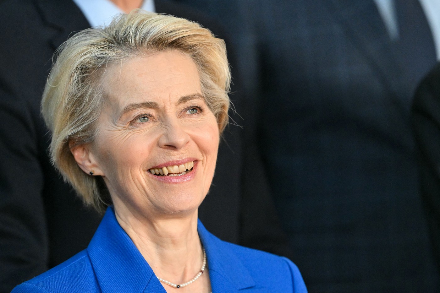 President of the European Commission Ursula von der Leyen looks on as she arrives for the family picture following a meeting at the EU headquarters in Brussels on December 19, 2024.,Image: 948492264, License: Rights-managed, Restrictions: , Model Release: no, Credit line: NICOLAS TUCAT / AFP / Profimedia