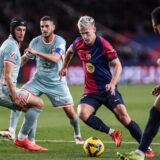 December 21, 2024, Barcelona, Barcelona, SPAIN: Dani Olmo of FC Barcelona and Robin Le Normand of Atletico de Madrid in action during the Spanish league, La Liga EA Sports, football match played between FC Barcelona and Atletico de Madrid at Estadio Olimpico de Montjuic on December 21, 2024 in Barcelona, Spain.,Image: 949179763, License: Rights-managed, Restrictions: , Model Release: no, Credit line: Javier Borrego / Zuma Press / Profimedia