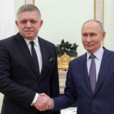 In this pool photograph distributed by Russian state agency Sputnik, Russia's President Vladimir Putin (R) shakes hands with Slovakia's Prime Minister Robert Fico (L) prior to their talks in Moscow on December 22, 2024.,Image: 949311759, License: Rights-managed, Restrictions: Editor's note : this image is distributed by Russian state owned agency Sputnik, Model Release: no, Credit line: Gavriil GRIGOROV / AFP / Profimedia