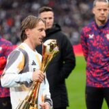 Luka Modric of Real Madrid shows the Intercontinental Champions Trophy to the supporters during the Spanish championship La Liga football match between Real Madrid CF and Sevilla FC on 22 December 2024 at Santiago Bernabeu stadium in Madrid, Spain - Photo Oscar J Barroso / Spain DPPI / DPPI,Image: 949520777, License: Rights-managed, Restrictions: Hungary Out, Model Release: no, Credit line: Oscar Barroso / AFP / Profimedia