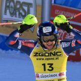 23rd December 2024, Alta Badia, Trento, Italy; Audi FIS Ski World Cup, Mens Slalom; Samuel Kolega (CRO) at the finish,Image: 949521205, License: Rights-managed, Restrictions: , Model Release: no, Credit line: Pierre Teyssot / Actionplus / Profimedia