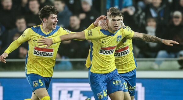 December 26, 2024, Brugge, Belgium: Westerlo's Luka Vuskovic celebrates after scoring during a soccer match between Club Brugge KV and KVC Westerlo, Thursday 26 December 2024 in Brugge, on day 20 of the 2024-2025 season of the 'Jupiler Pro League' first division of the Belgian championship. The competition was re-baptised 'Younited Pro League' for the games of matchweek 20, to shine a light on the Younited Belgium charity.,Image: 950397904, License: Rights-managed, Restrictions: * Belgium, France, Germany, Luxembourg and Netherlands Rights OUT *, Model Release: no, Credit line: Bruno Fahy / Zuma Press / Profimedia