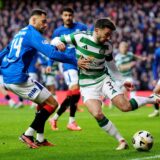 Celtic's Greg Taylor (right) and Rangers' Nedim Bajrami (left) battle for the ball during the William Hill Premiership match at Ibrox Stadium, Glasgow. Picture date: Thursday January 2, 2025.,Image: 951364949, License: Rights-managed, Restrictions: Use subject to restrictions. Editorial use only, no commercial use without prior consent from rights holder., Model Release: no, Credit line: Andrew Milligan / PA Images / Profimedia