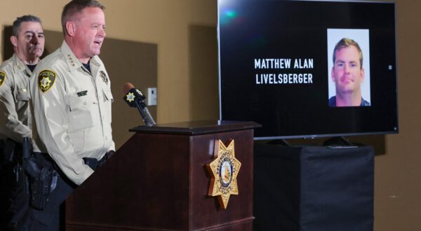 LAS VEGAS, NEVADA - JANUARY 02: An image of Matthew Alan Livelsberger driver’s license photo is displayed on a monitor as Las Vegas Metropolitan Police Department Sheriff Kevin McMahill speaks about the Tesla Cybertruck that exploded on New Year's Day in front of the entrance to the Trump International Hotel & Tower Las Vegas during a news conference at LVMPD headquarters on January 02, 2025 in Las Vegas, Nevada. McMahill said that authorities believe the person of interest in the incident is Livelsberger, a 37-year-old active member of the U.S. military, but are waiting for the coroner to make the final determination. McMahill also said the driver suffered a gunshot wound to the head that is believed to have been self-inflicted.   Ethan Miller,Image: 951415742, License: Rights-managed, Restrictions: , Model Release: no, Credit line: Ethan Miller / Getty images / Profimedia